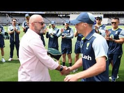 McSweeney receives Baggy Green No.467 from Lehmann | Australia v India 2024-25