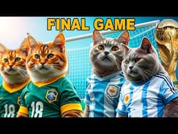 EPIC CATS KITTENS WORLD CUP FINAL FOOTBALL GAME! ARGENTINA VS BRAZIL