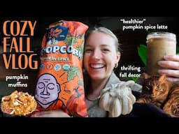 Fall Vlog | Paleo Pumpkin Muffins | Pumpkin spice latte | Thrifting Fall Decor