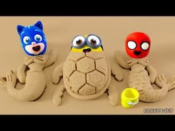 Superhero BabyKids Sandbox Mermaid Playtime Play Doh Cartoons Stop Motion video