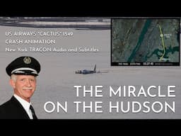 US Airways "Cactus" 1549 NTSB Crash Animation with FAA New York TRACON Audio Extract and Subtitles