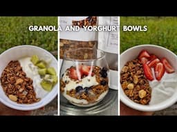 EASY 10 WAYS TO SERVE GRANOLA AND YOURGHURT BOWLS | HEALTHY BREAKFAST RECIPES