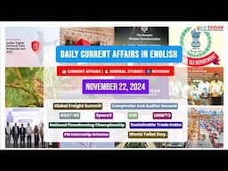 22 November, 2024 | Current Affairs in English by GKTODAY 🎯