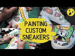 Customizing Air Force 1 Nikes | CupHead Gamer Shoes | How To Paint Sneakers with Posca and Angelus