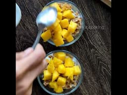 Tropical fruits🍓🍌🍎🥭 and yogurt parfait! easy grab-and-go breakfast for busy mornings