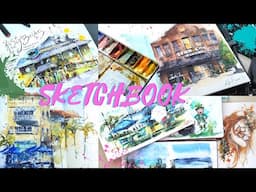 SKETCHBOOK TOUR 2019-2022 | Chatty flip through of my  Urban sketching watercolour sketchbooks!