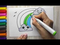 How to draw a cute Rainbow