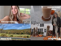 Fall Vlog 🤎 Things I'm Doing Differently in my 2nd pregnancy| Everyday Makeup| Pumpkin Protein Shake