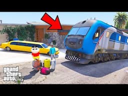 Franklin and Shinchan Train Journey In New Train Los Santos To North Yankton In GTA V