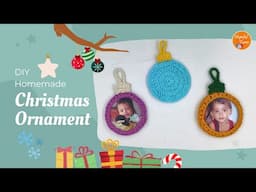 Crochet Christmas Ornament 2 in 1 pattern | Crochet easy Christmas Baubles | Crochet photo frame