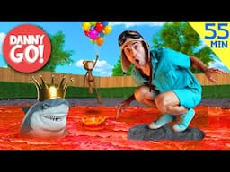 Lava, Sharks, Race Cars + more! 🚘🔥🦈 | 1-Hour Dance Party Compilation | Danny Go! Songs for Kids