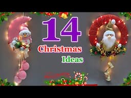 14 Easy Christmas wreath  2024 idea from different  material | DIY Christmas craft idea🎄481