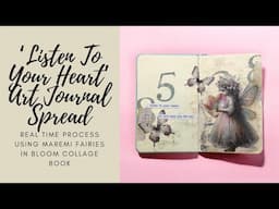 'Listen to your heart' Art Journal Spread using #maremicollagebooks