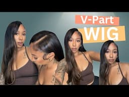 UPGRADED V-Part | Affordable EasiContour Brown Ombre Yaki Wig | Magic V-line + Drawstring |Ft.Nadula