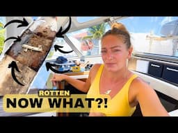 ⛵️ROTTEN BOAT - Can We SAVE IT?😳 | DIY Sailboat Teak Deck Removal | Hallberg Rassy 352