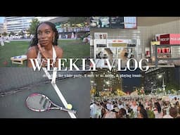 WEEKLY VLOG! attending the white party, it ends w/ us movie, & playing tennis