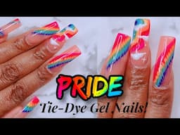 PRIDE Inspired Nails🏳️‍🌈Super Easy Tie-Dye Gel Nails!! Nail Reserve Gel Polish!!