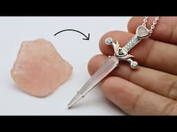 I turn raw Rose Quartz into beautiful jewelry - making unique jewelry