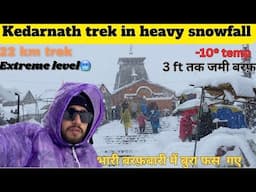 Kedarnath trek in heavy snowfall ❄️🥶 || gaurikund to kedarnath trek || kedarnath yatra 2023❤️