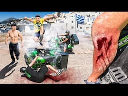 ACCIDENTE en SANTORINI con GERO ARIAS...🤕 *NOS PERSIGUEN PERROS* | Parkour