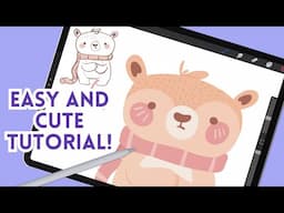 Learn to Draw an Adorable Winter Bear | Easy Step By Step Procreate Tutorial