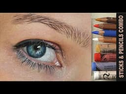 How to draw an EYE & SKIN TONES using PASTEL Sticks & Pencils | Portrait Study... Narrated Tutorial.