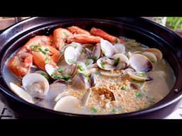 Claypot Lala Chinese Clam & Seafood Soup Recipe 啦啦海鲜煲 Singapore Steamboat Hotpot Broth Recipe