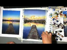 Soft Pastel Lesson -Landscape Techniques - Lake & Dock Sunset