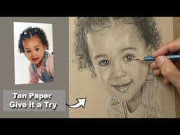 How to draw on Tan Toned paper. Narrated drawing Tutorial ~  How to draw a realistic portrait.