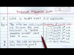 What is Codd's Rule? full Explanation | DBMS | Codds 12 Rules