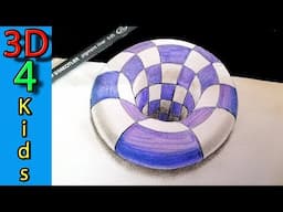 Amazing Easy 3D drawing How to draw a Hole in paper!