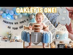 Oakley Turns ONE! | Party Prep Chaos, Smash Cake, DIY Decorations, Space Theme and More