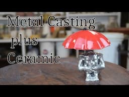 Gargoyle with Umbrella - Pewter and Ceramic using a 3D printer