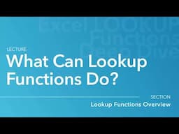 LOOKUP FUNCTIONS in Excel - What Can Lookup Functions Do?