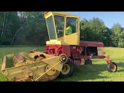 910 New Holland Swather in Action Self Propelled Windrower Speedrower Hay Review How to Farm WI