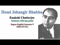 Homi Jahangir bhabha by Enakshi Chatterjee Sem5 eng #homibaba #sem5eng_educare