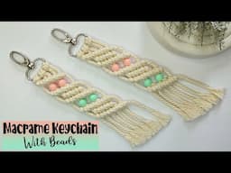 DIY Macrame Keychain With Beads For Beginners | Macrame tutorial