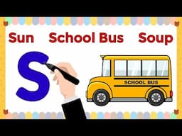 LETTER S | Writing letter S | S words for kids | Capital LETTER S | Educational video for kids| #abc