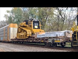 Over Sized High & Wide Load, Weird MOW Cars At End Of Train, Train With Heritage Unit DPU & CSX