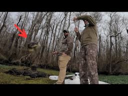 Jigging Crappie In The Flooded Grass Mats Along The River