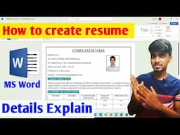 resume/cv/bio-data keise banaye । How to create resume in ms word |