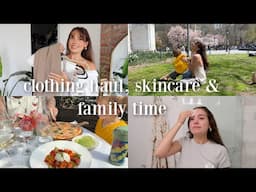 VLOG: nighttime skincare routine, family park day & mini spring clothing haul