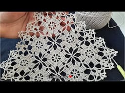 FANTASTIC 🌸 Very Beautiful Flower Patterned Crochet Filet Etol Shawl and Cover Model | Tığ İşi Örgü