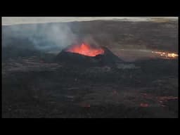 Timelapse: Volcano in Iceland - Magma flows out of a full crater