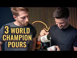 How To Pour 3 World Latte Art Championship Winners feat. Barista Benji