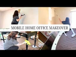 MOBILE HOME OFFICE MAKEOVER PART 1 | MOBILE HOME UPDATES | HOMEMAKING QUEEN