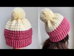 🌈GORRO A CROCHET para TODA LA FAMILIA ❤ gorro para invierno paso a paso‼