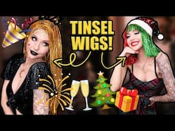 Wearing FESTIVE TINSEL WIGS! 🎄 My Christmas & New Years Eve Outfits!