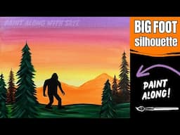 🌲EP220 - 'Bigfoot Silhouette' easy bigfoot in the woods acrylic painting tutorial for beginners