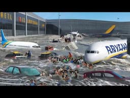 Barcelona is Sinking! Crazy Flash Floods submerged El Prat Airport and Entire City in Barcelona!